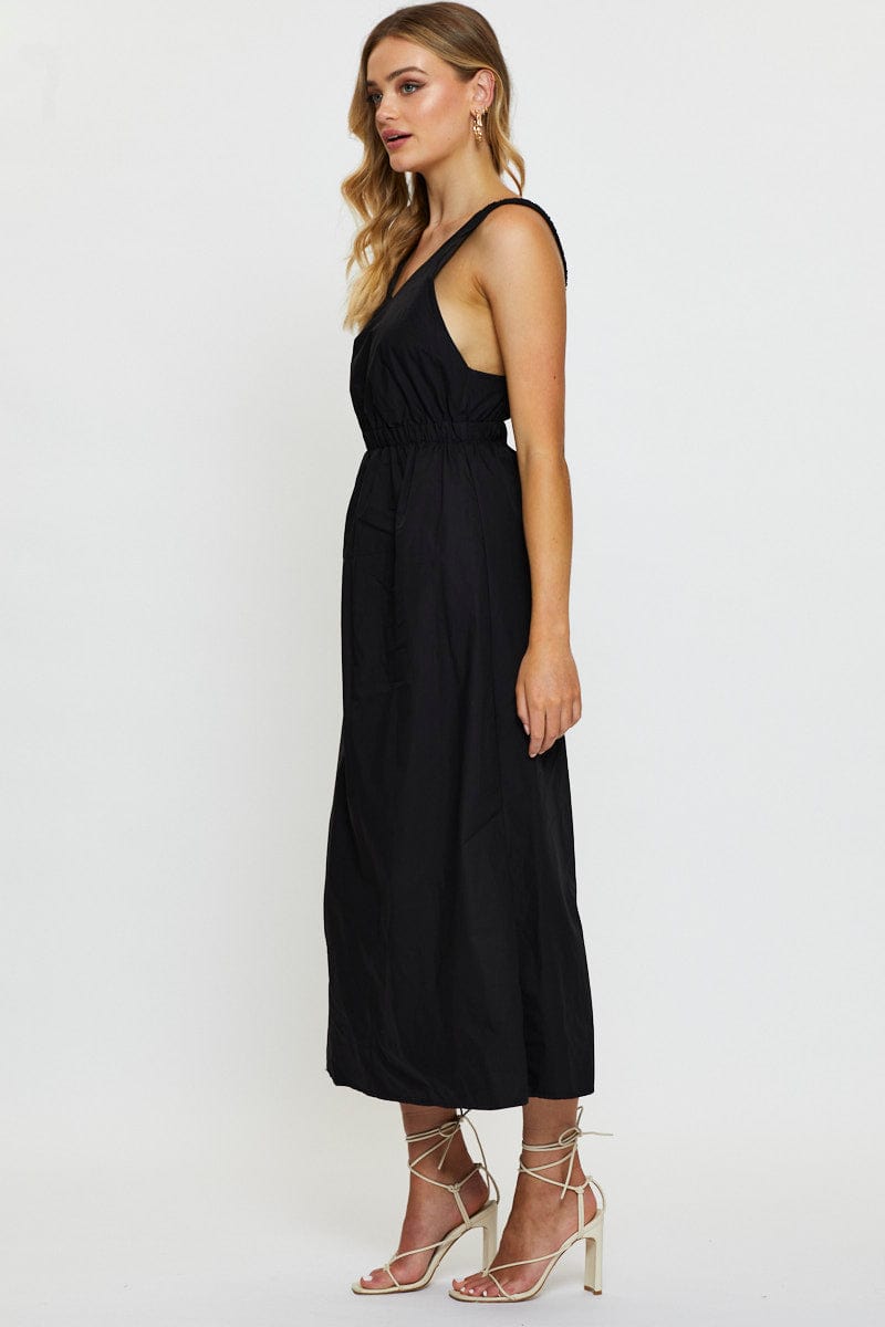 MAXI DRESS Black Maxi Dress Sleeveless for Women by Ally