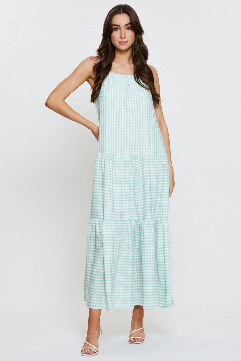 Women’s Check A Line Dress Maxi | Ally Fashion