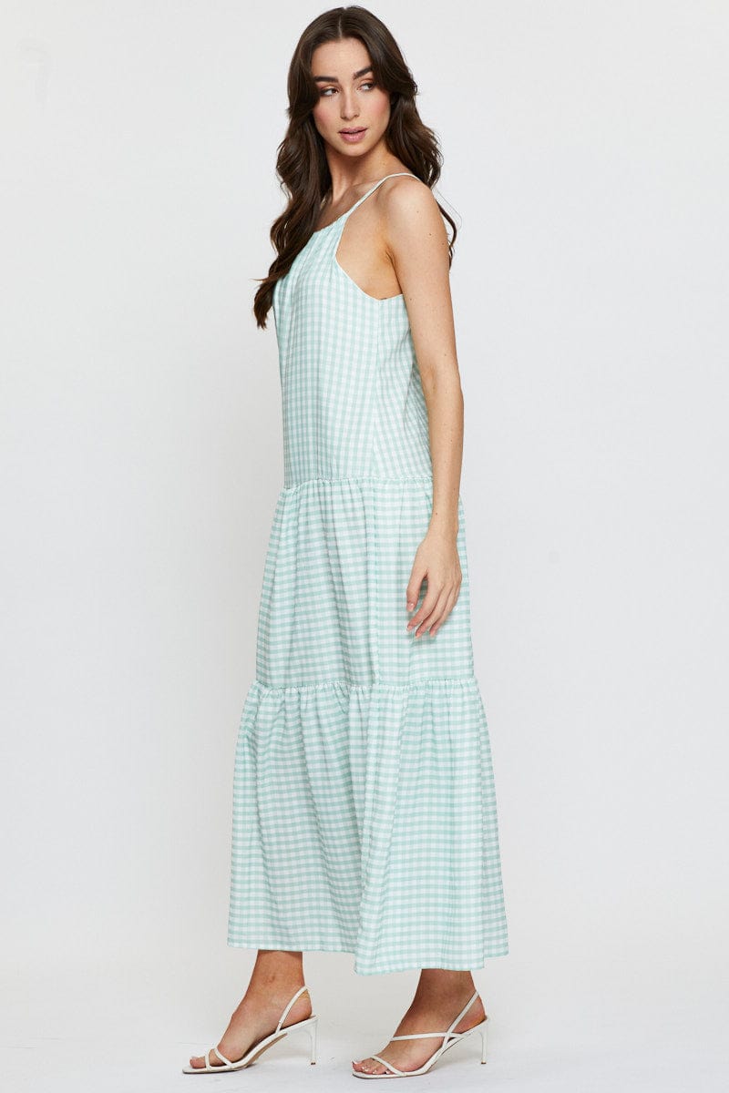 Women’s Check A Line Dress Maxi | Ally Fashion