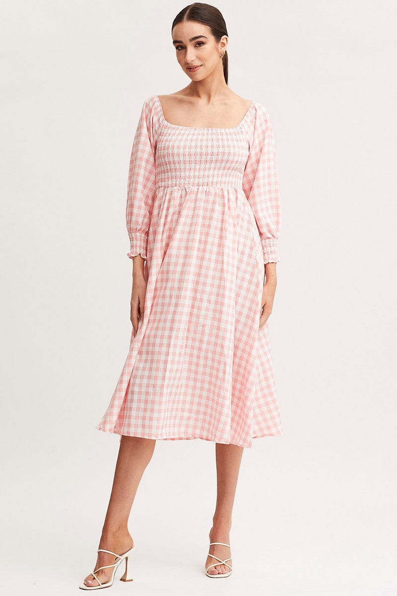 Checked Long Sleeve Dress Women's Check Dress Long Sleeve Midi Ally Fashion Checked Long Sleeve Dress Women's Check Dress Long Sleeve Midi Ally Fashion