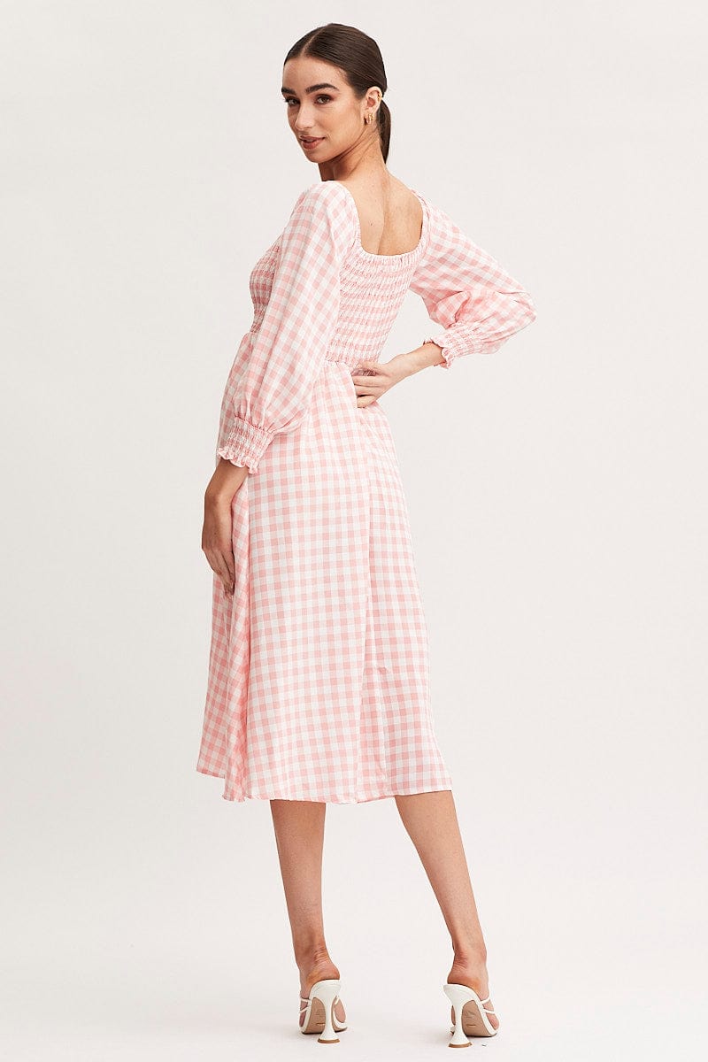Women's Check Dress Long Sleeve Maxi | Ally Fashion Women's Check Dress Long Sleeve Maxi | Ally Fashion