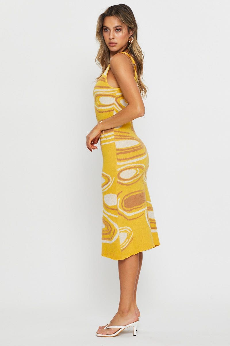 Women’s Print Knit Dress Midi | Ally Fashion