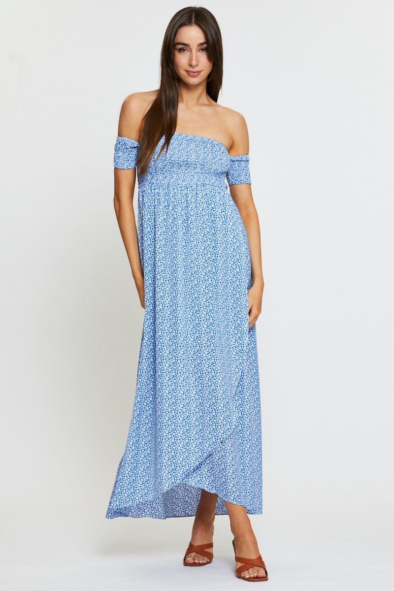 MAXI DRESS Print Maxi Dress Off Shoulder for Women by Ally