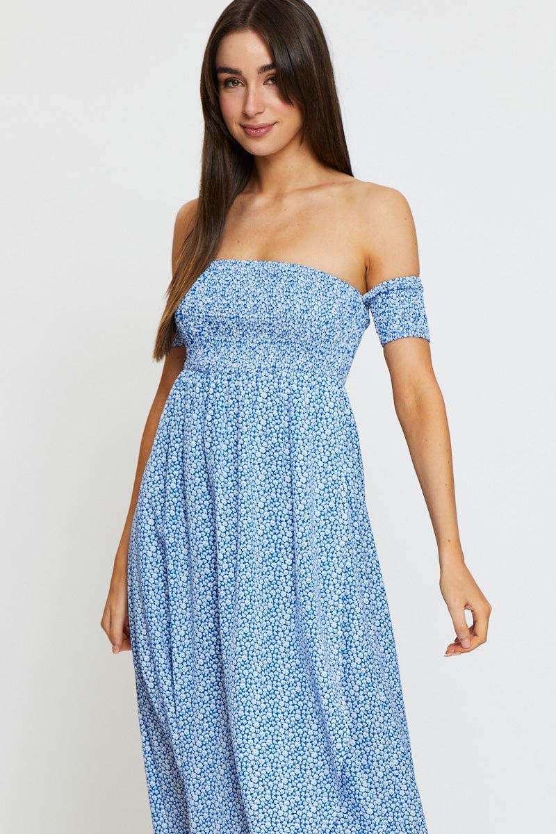 MAXI DRESS Print Maxi Dress Off Shoulder for Women by Ally