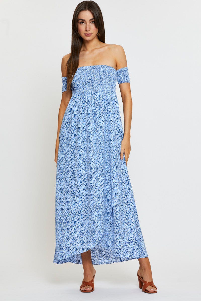 Women’s Print Maxi Dress Off Shoulder | Ally Fashion