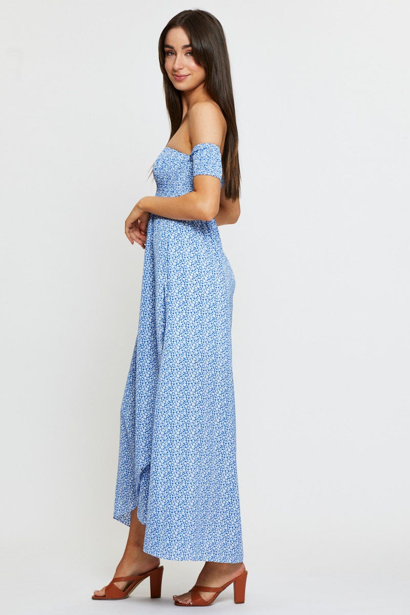 MAXI DRESS Print Maxi Dress Off Shoulder for Women by Ally