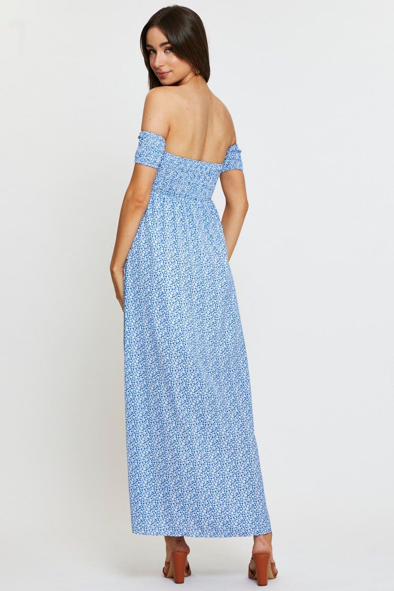 MAXI DRESS Print Maxi Dress Off Shoulder for Women by Ally