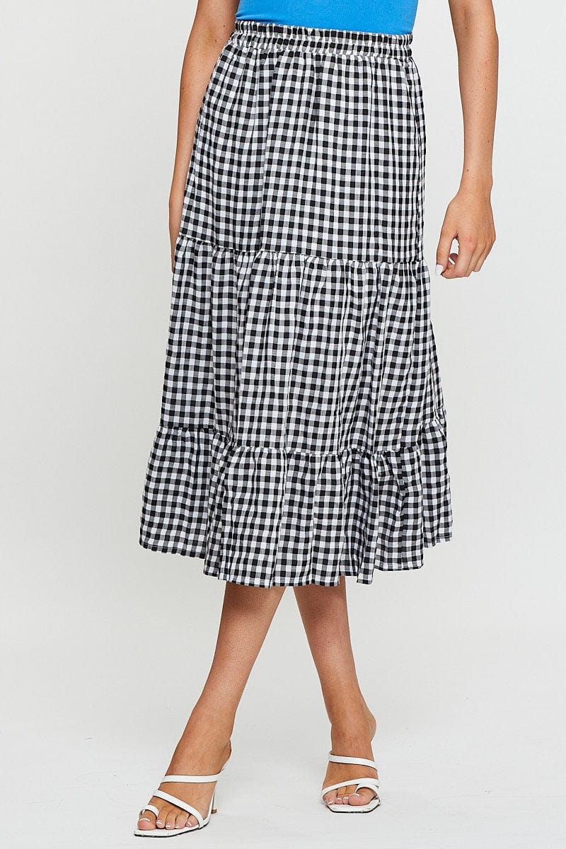 MAXI MW OCCATION Check Midi Skirt High Rise for Women by Ally