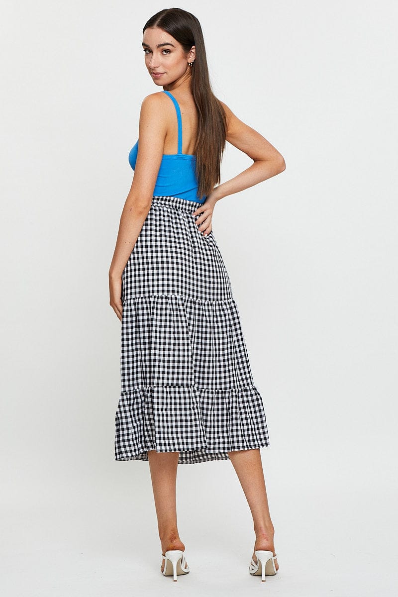 MAXI MW OCCATION Check Midi Skirt High Rise for Women by Ally