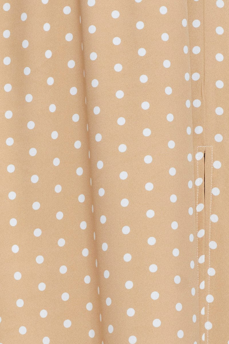MAXI SIDE SPLIT Polka Dot High Waist Front Slit Maxi Skirt for Women by Ally