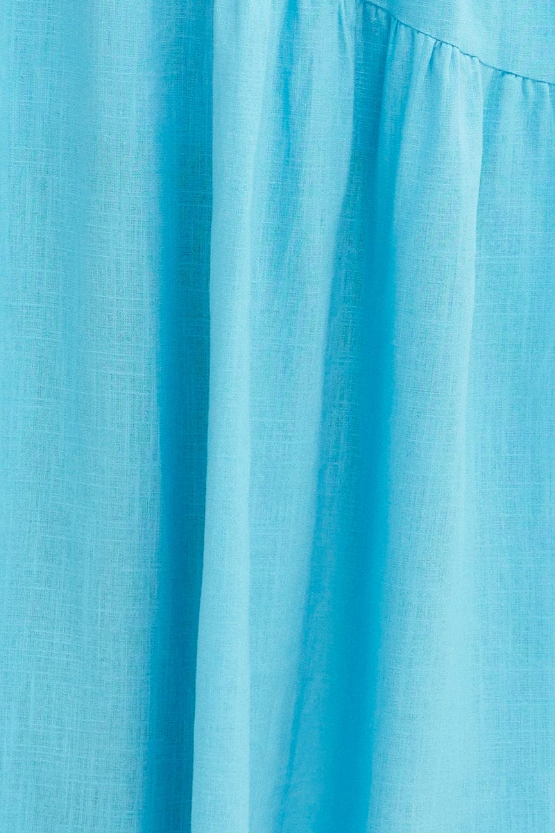 MAXI SKIRT Blue Maxi Skirt Asymmetric Tier for Women by Ally