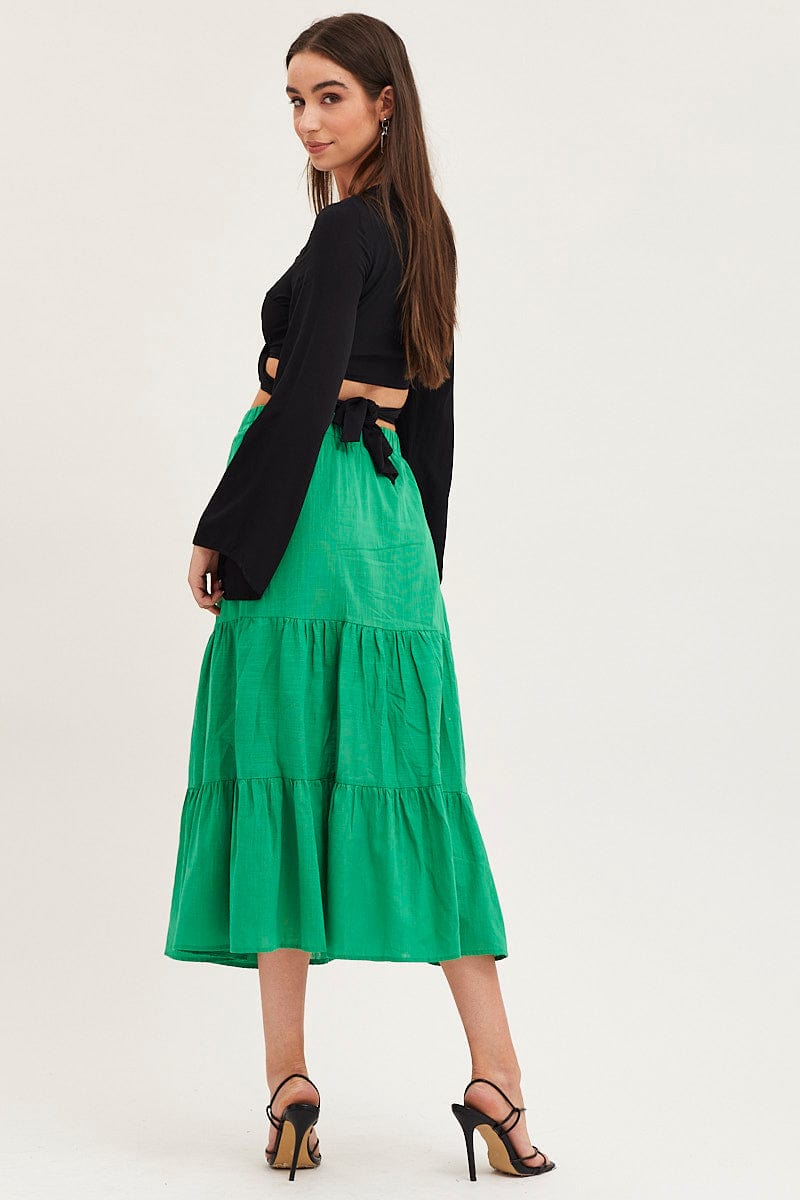 Green midi clearance skirt xs