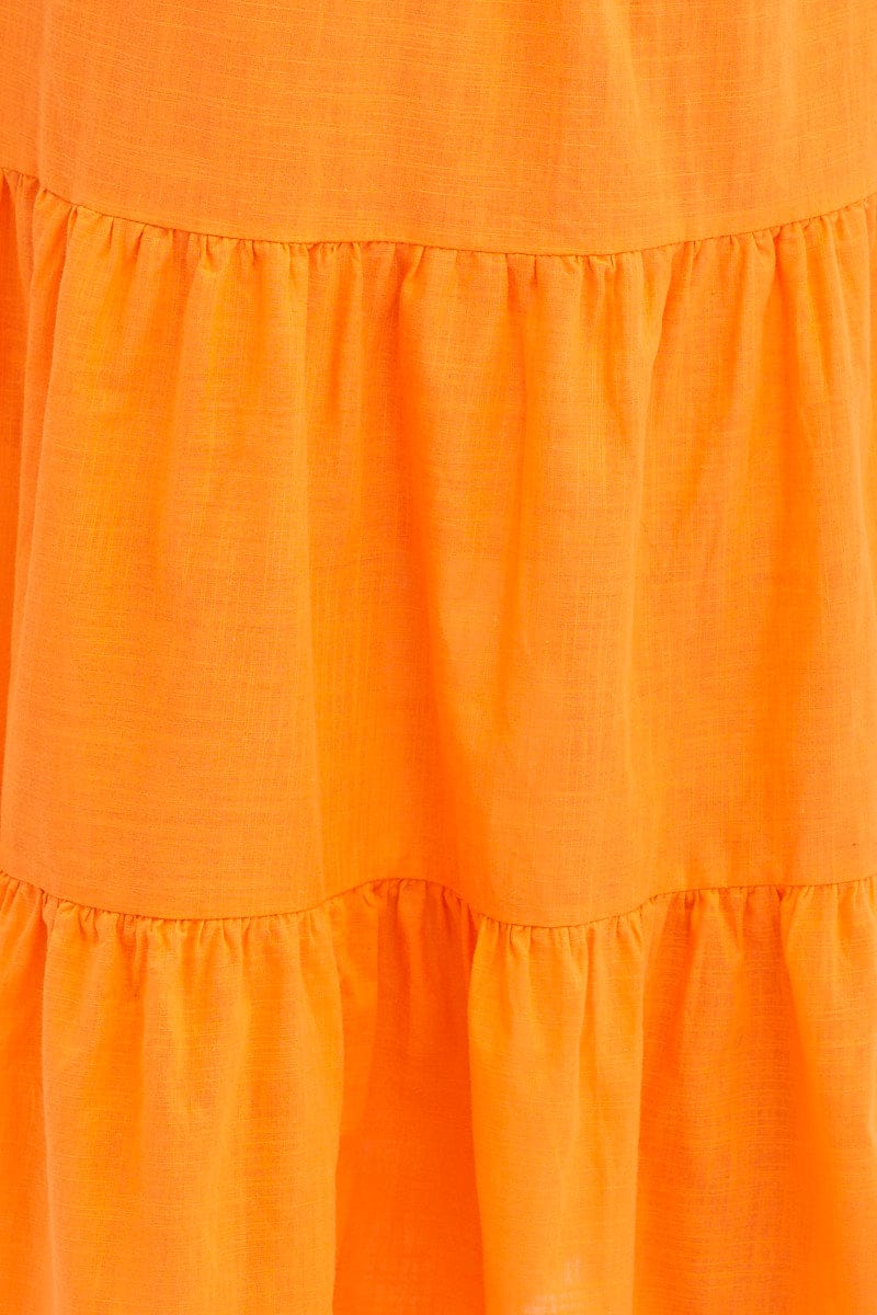 MAXI SKIRT Orange Midi Skirt High Rise for Women by Ally