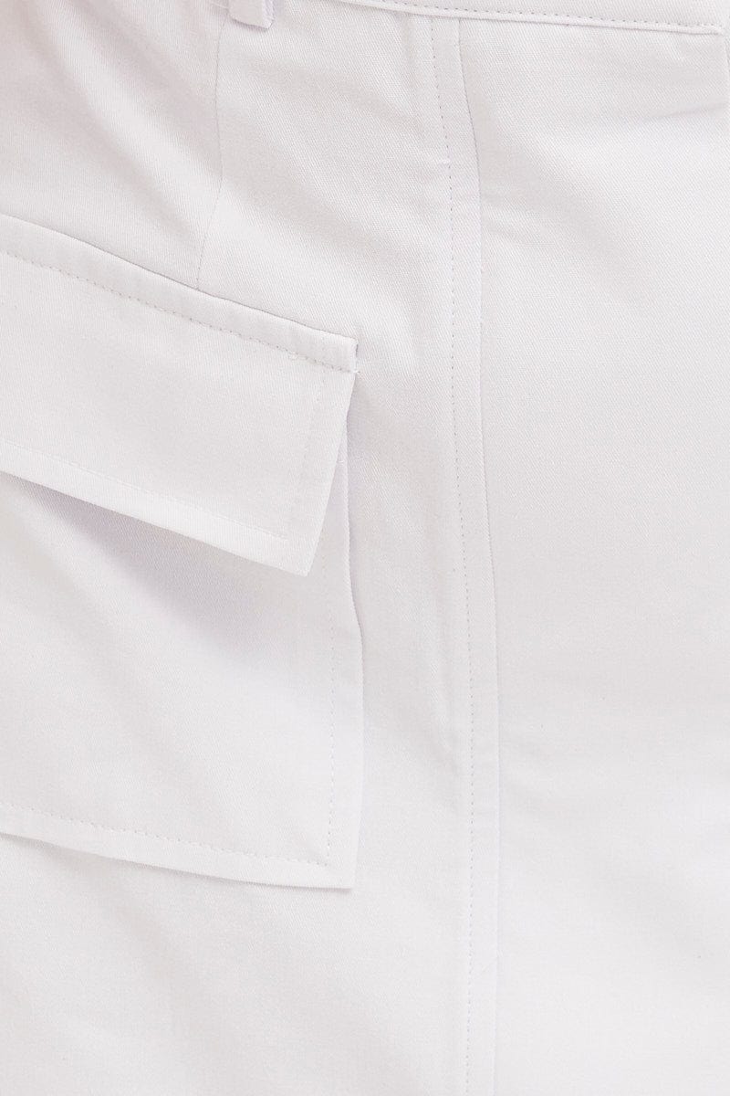 White Cargo Skirt Utility Mini | Ally Fashion