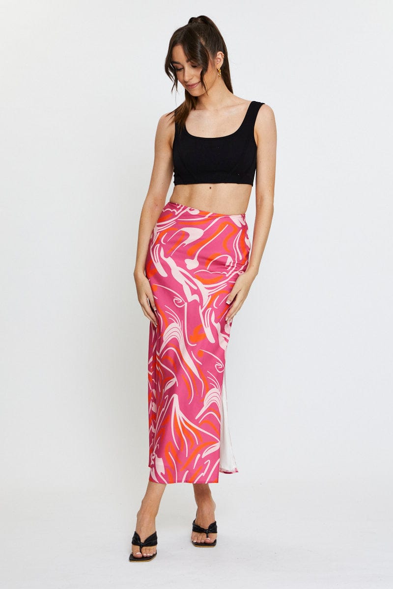 MAXI TUBE Print Slip Skirt High Rise Maxi for Women by Ally