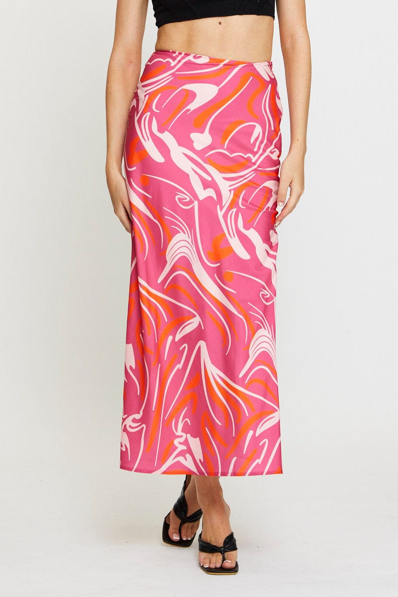 MAXI TUBE Print Slip Skirt High Rise Maxi for Women by Ally