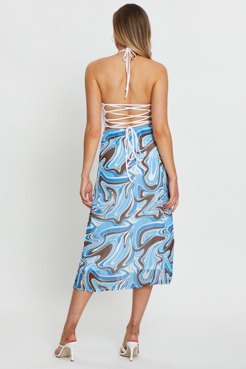 MAXI WRAP Print Midi Skirt Relaxed for Women by Ally