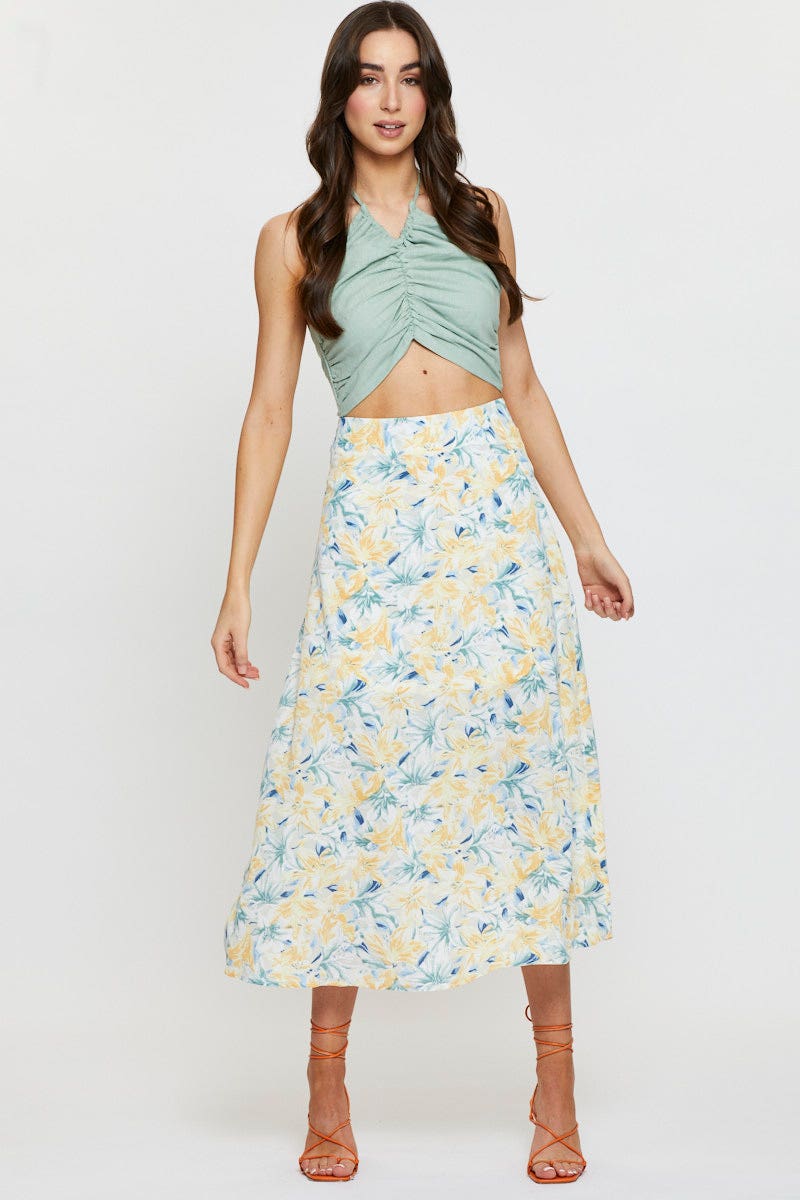 MIDI A LINE Print A Line Skirt Maxi for Women by Ally
