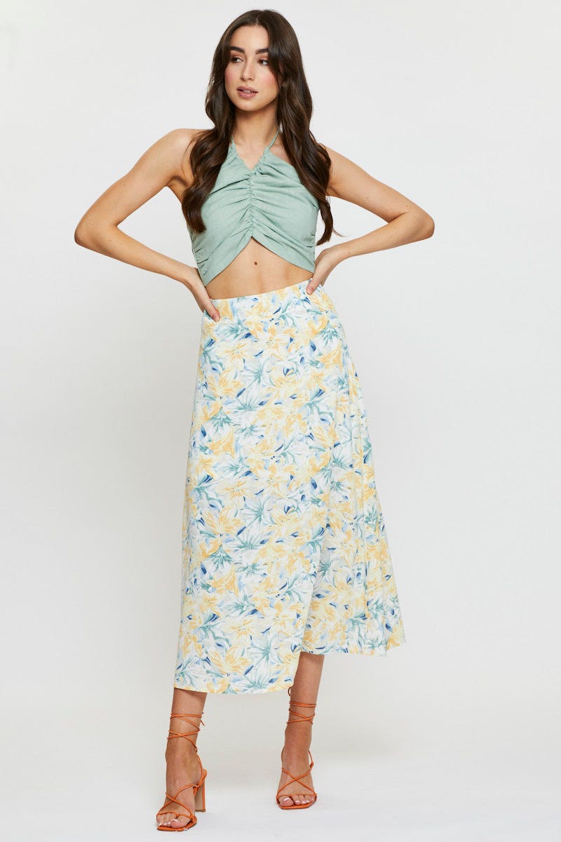 MIDI A LINE Print A Line Skirt Maxi for Women by Ally
