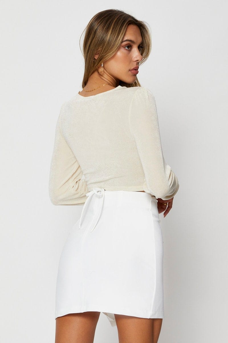 Missguided white mini clearance skirt