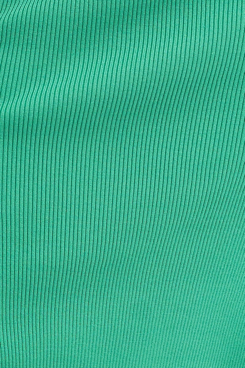 MIDI BODYCON Green Knit Skirt Midi Side Split for Women by Ally