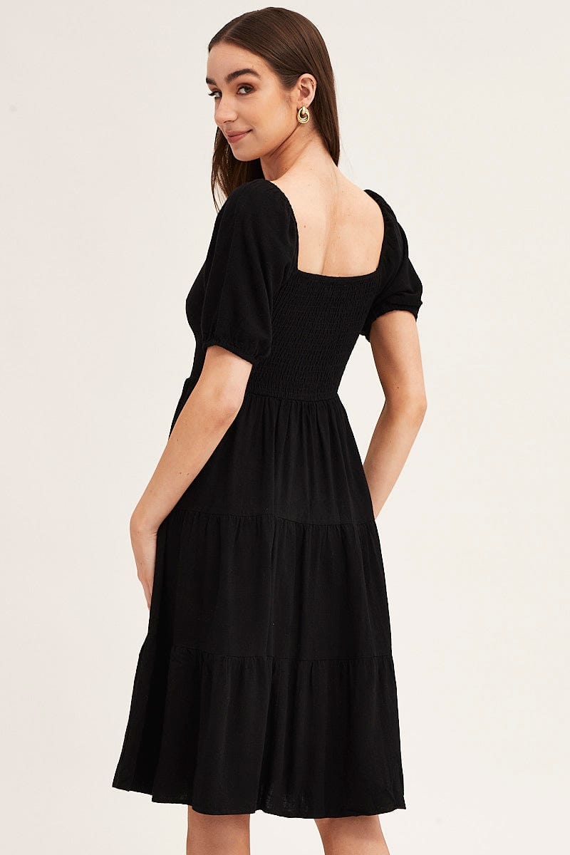 Women’s Black Midi Dress Sweetheart | Ally Fashion