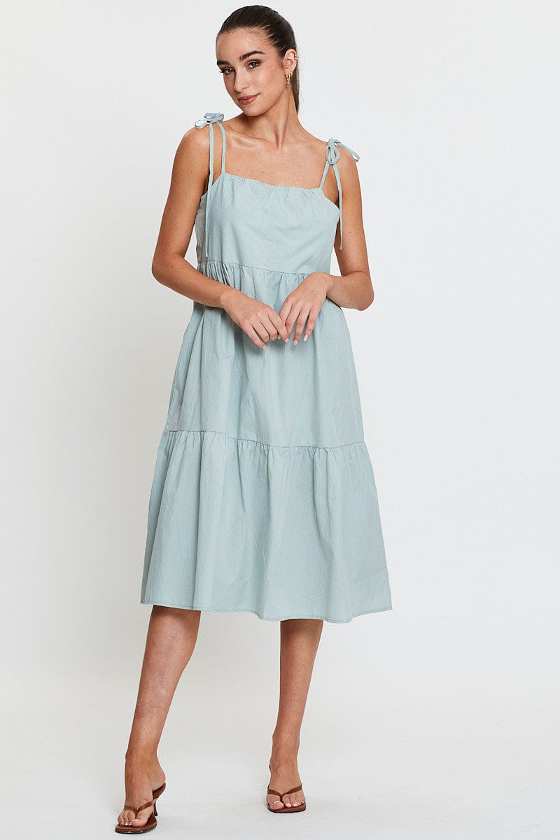 Green a line midi on sale dress