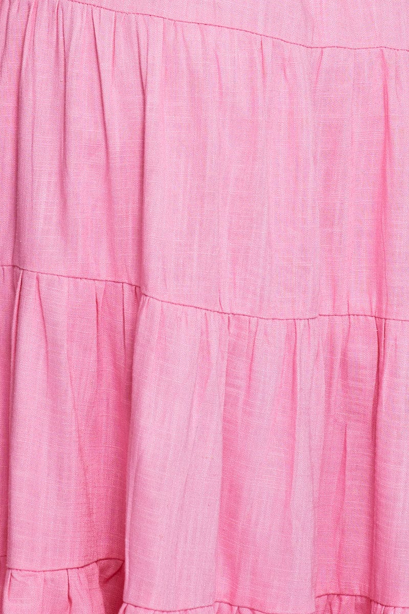 Women’s Pink Tiered Dress Midi | Ally Fashion