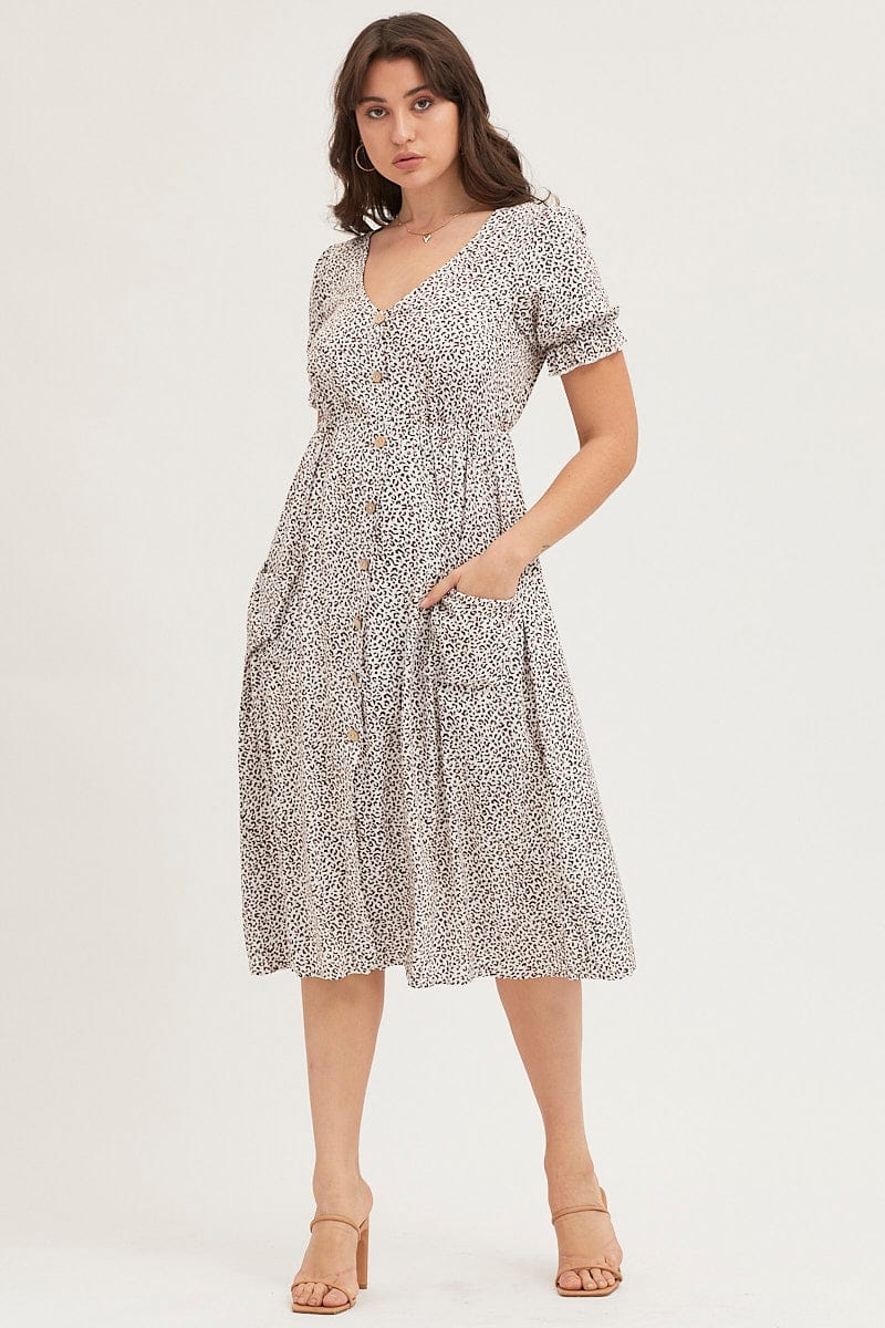 MIDI DRESS Print Midi Dress for Women by Ally