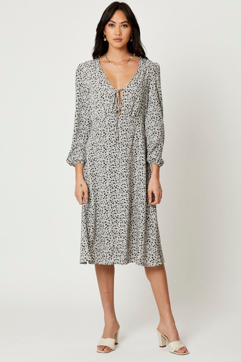 MIDI DRESS Print Midi Dress for Women by Ally