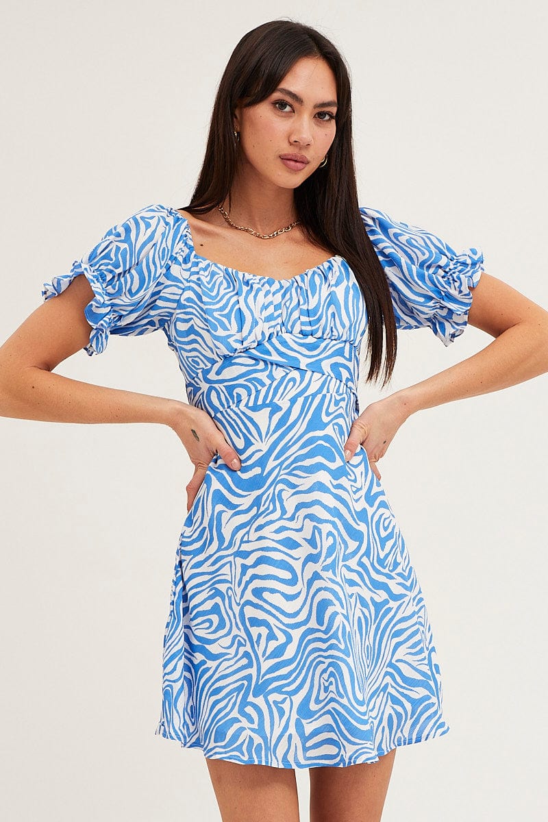 Women's Print Midi Dress Short Sleeve Evening | Ally Fashion Women's Print Midi Dress Short Sleeve Evening | Ally Fashion