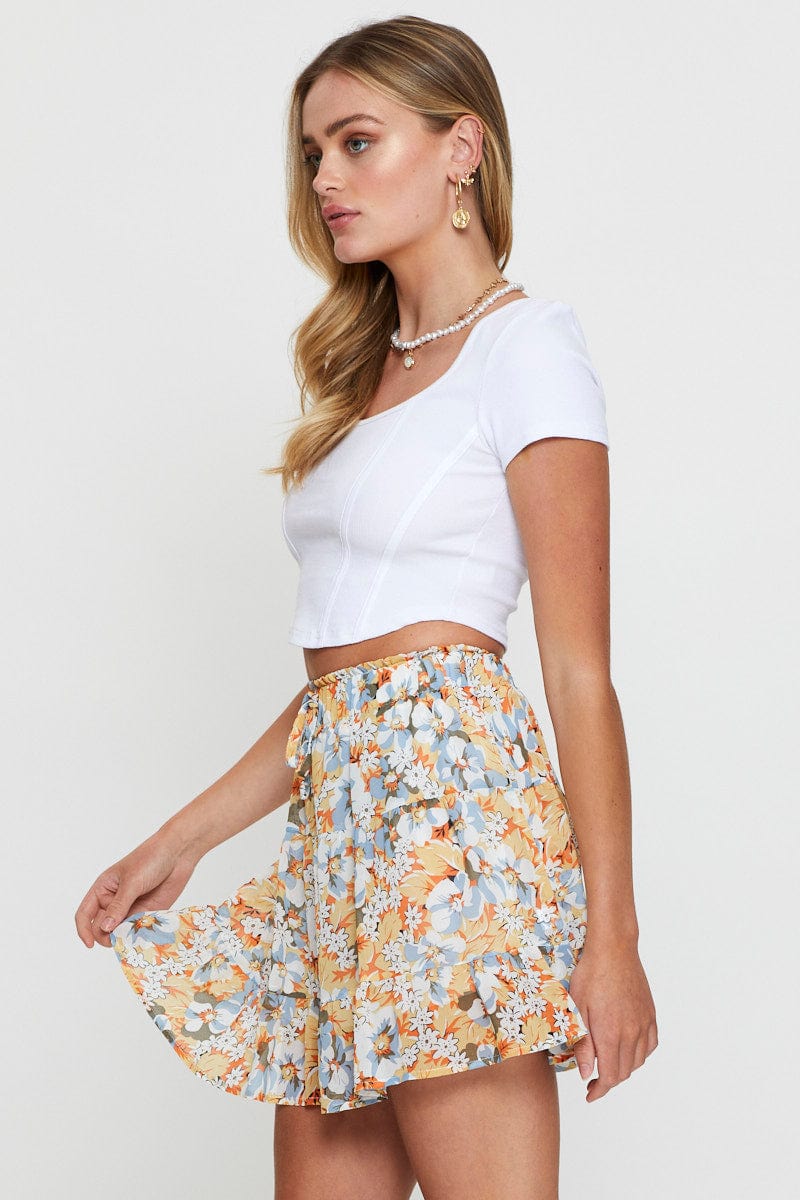 MIDI SKATER Print Flare Skirt Mini High Rise for Women by Ally