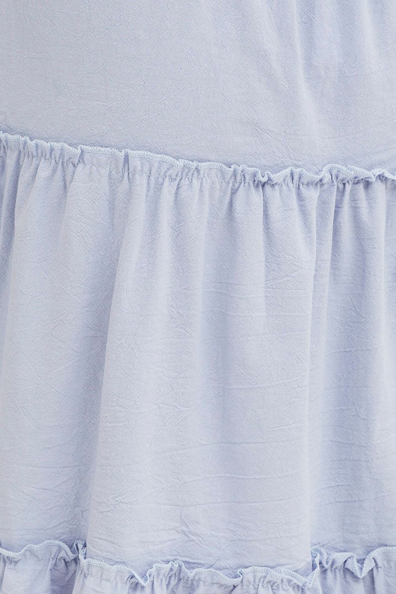 MIDI SKIRT Blue Tiered Midi Skirt for Women by Ally