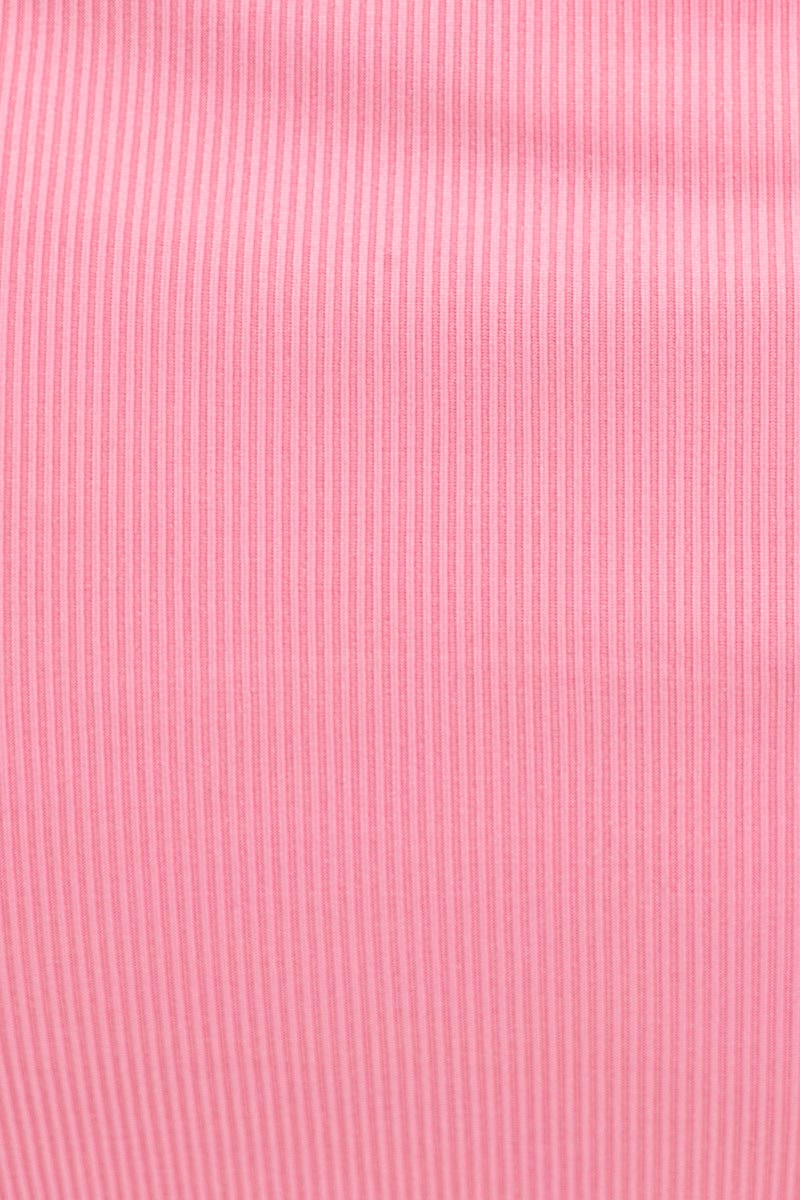 Women’s Pink Rib Jersey Front Slit Pencil Midi Skirt | Ally Fashion