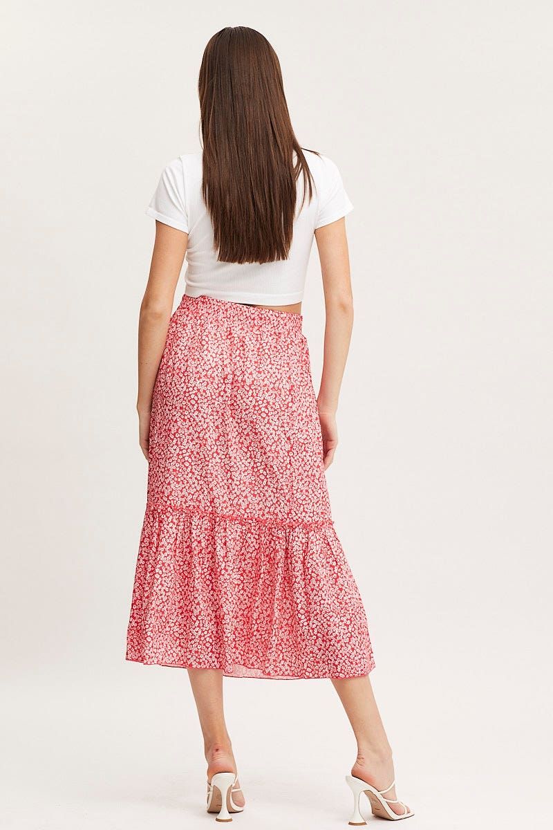 MIDI SKIRT Print Midi Skirt High Rise for Women by Ally