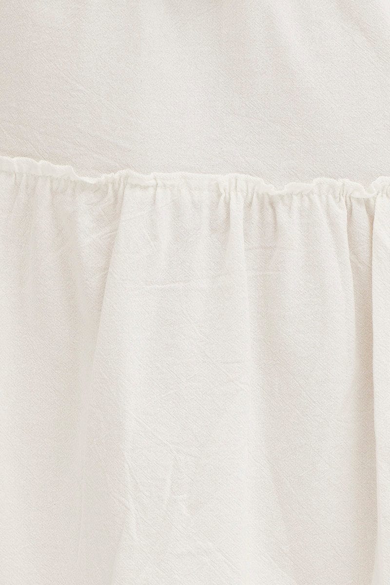 MIDI SKIRT White Tiered Midi Skirt for Women by Ally