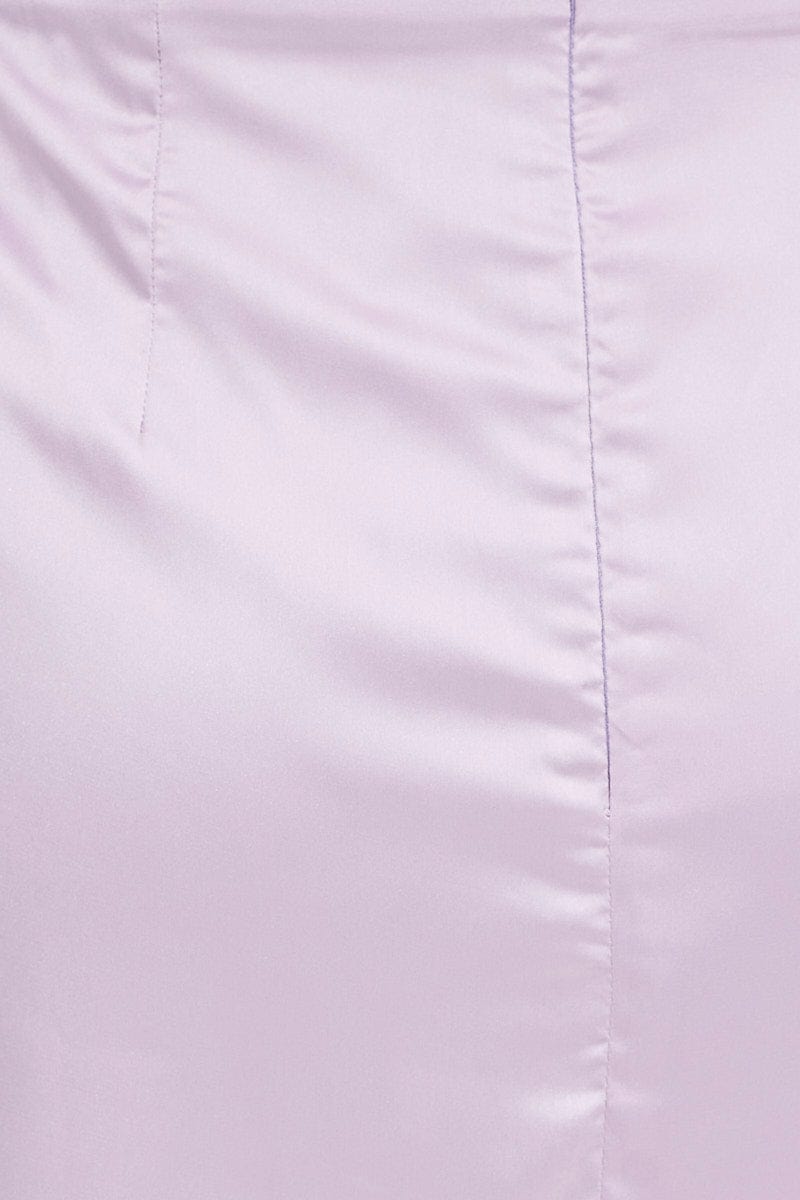 MINI SKIRT Purple Mini Skirt High Rise Satin for Women by Ally