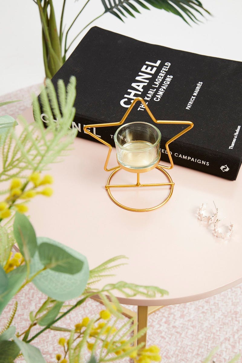 MISCELLANEOUS Metallic Star Tea Light Holder for Women by Ally