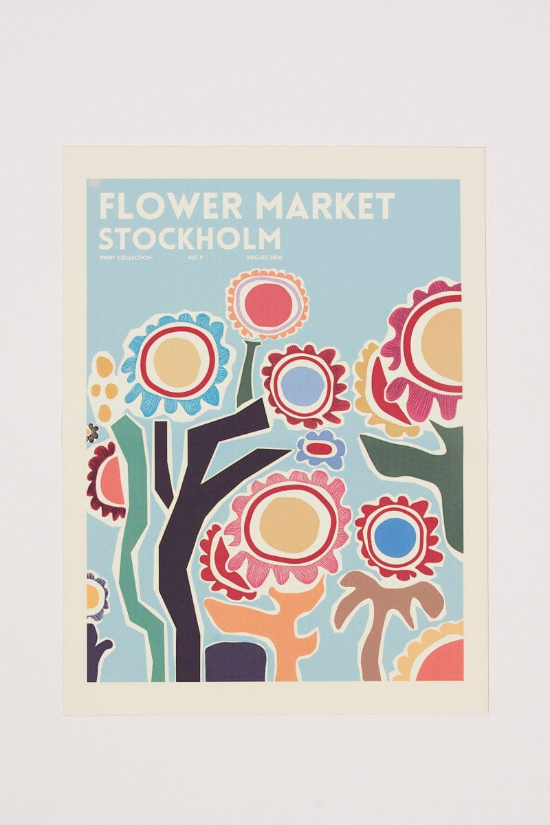 MISCELLANEOUS Print Flower Market Stockholm Abstract Print A3 for Women by Ally