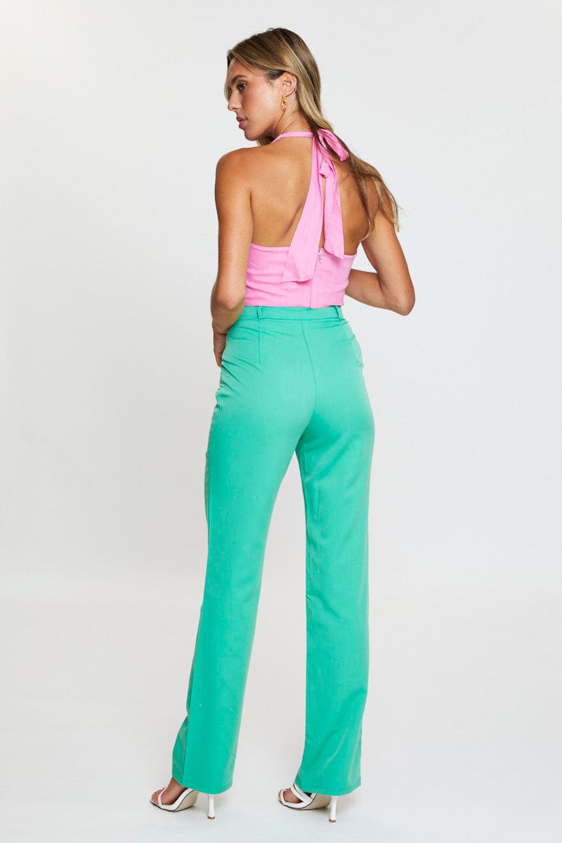 MR HAREM PANT Green Slim Pants High Rise for Women by Ally