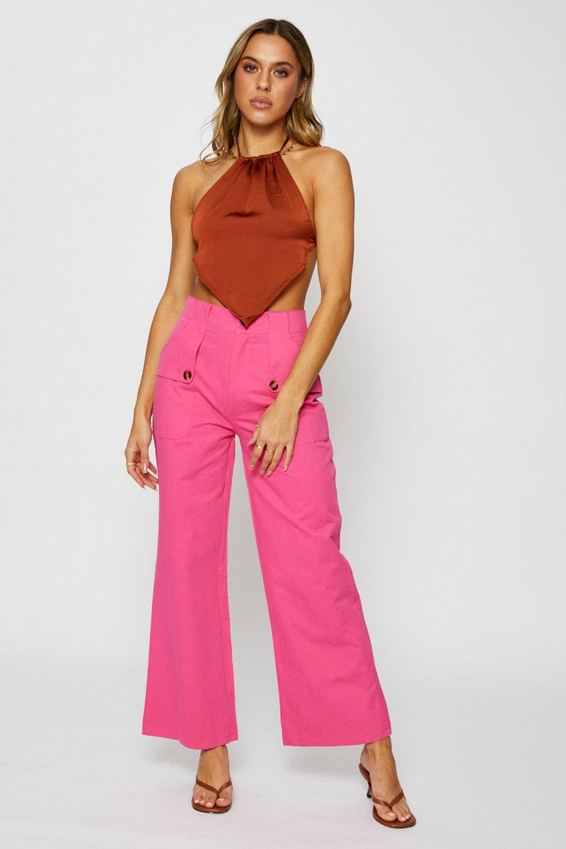 MR HAREM PANT Pink Wide Leg Pants for Women by Ally