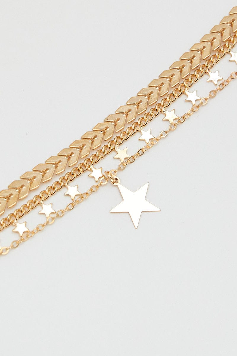 NECKLACE Metallic Star Charm Necklace Set for Women by Ally