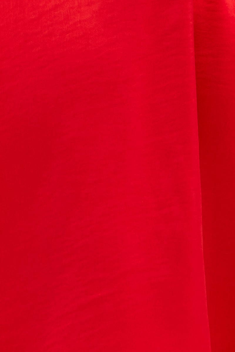 NIGHTIE Red Satin Slip Sleeveless V-Neck Nightgown for Women by Ally