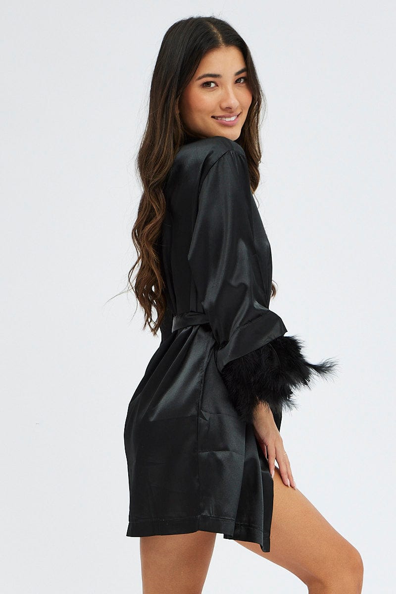Black Feather Robe for Ally Fashion