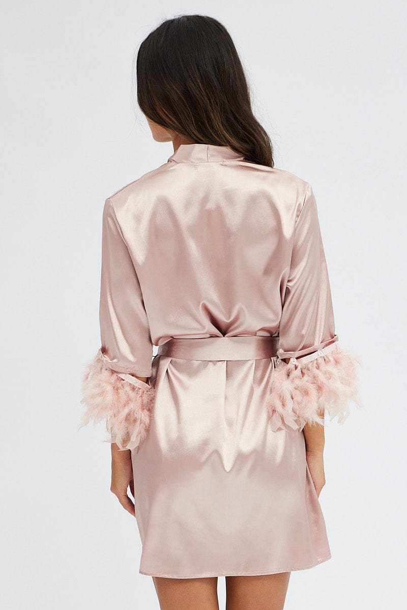 Pink Feather Robe for Ally Fashion