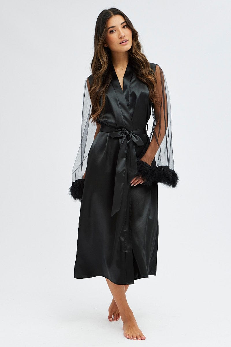 Black Feather Robe for Ally Fashion