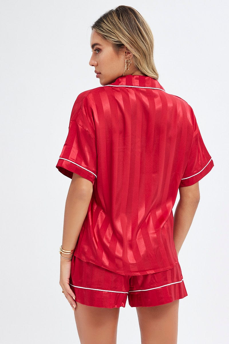 Red Satin Pyjama Set, Scarlett