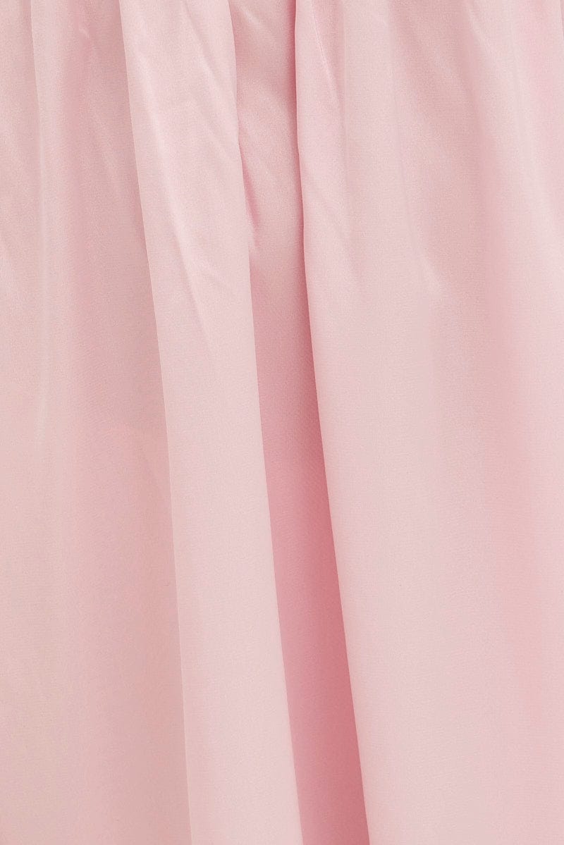 Pink Nightie Sleeveless Scoop Necksatin Slip Dress for Ally Fashion