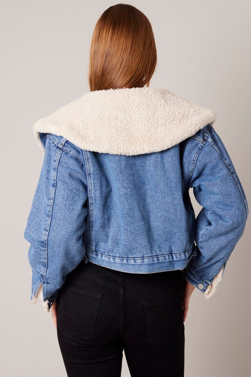 Denim Jacket Faux Fur for Ally Fashion