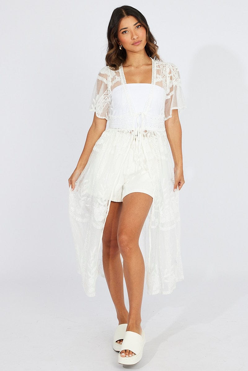 White Kimono Short Sleeve | Ally Fashion